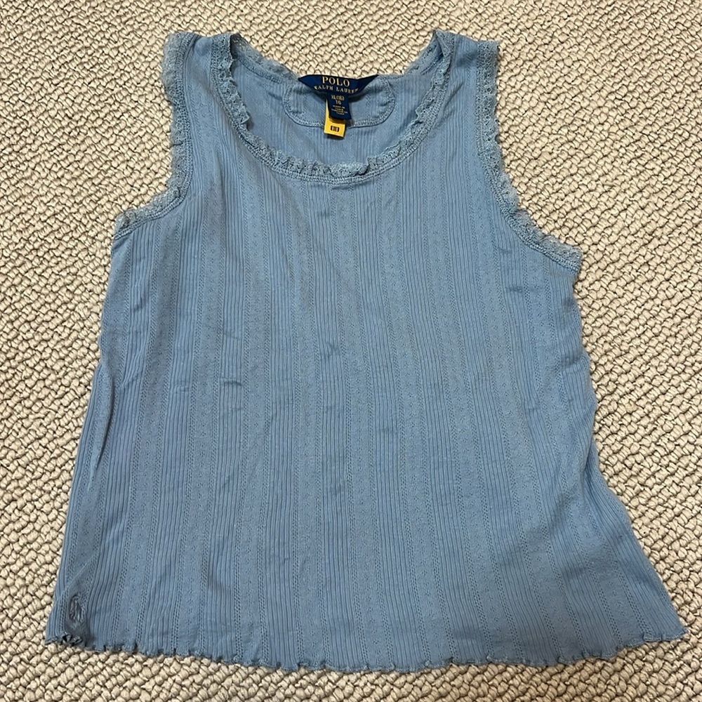 Polo Ralph Lauren blue tank top with lace